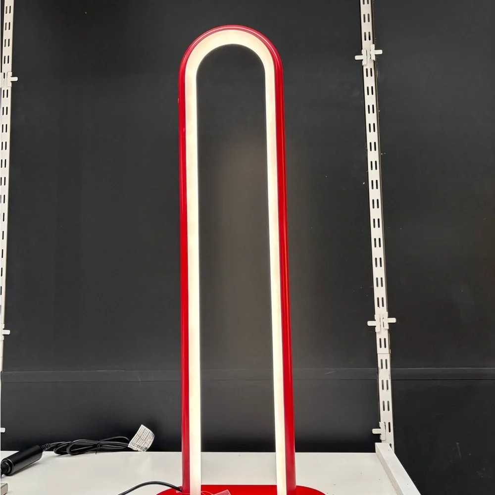 Solvinden dimmable Modern Red and White LED Floor Lamp from IKEA gorgeous